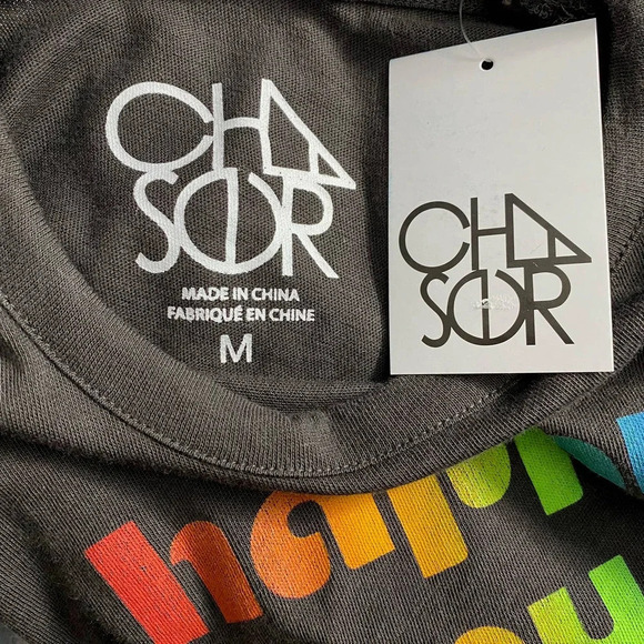 Chaser Happy Thoughts All Day Black Rainbow Tee - Picture 8 of 9